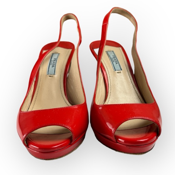 Prada Patent Leather Slingback Heels - Picture 2 of 6
